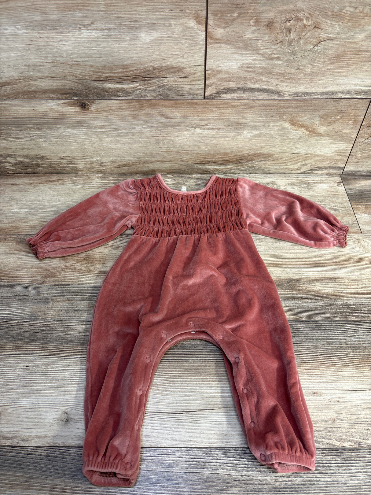 Jessica Simpson Velour Long Sleeve Coverall Pink sz 12m