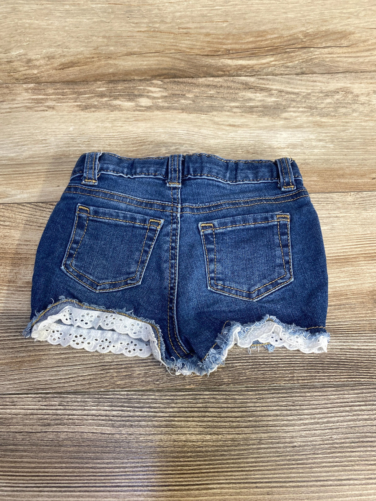 Cat & Jack Eyelet Trim Denim Shorts Blue sz 18m