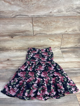 Janie & Jack Floral Chiffon Dress Navy sz 5T
