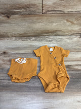 PL Baby 2pc Ribbed Bodysuit & Shorts Set Yellow sz 3m