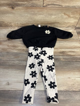 Cat & Jack 2pc Sweatshirt & Ribbed Leggings Black sz 6-9m