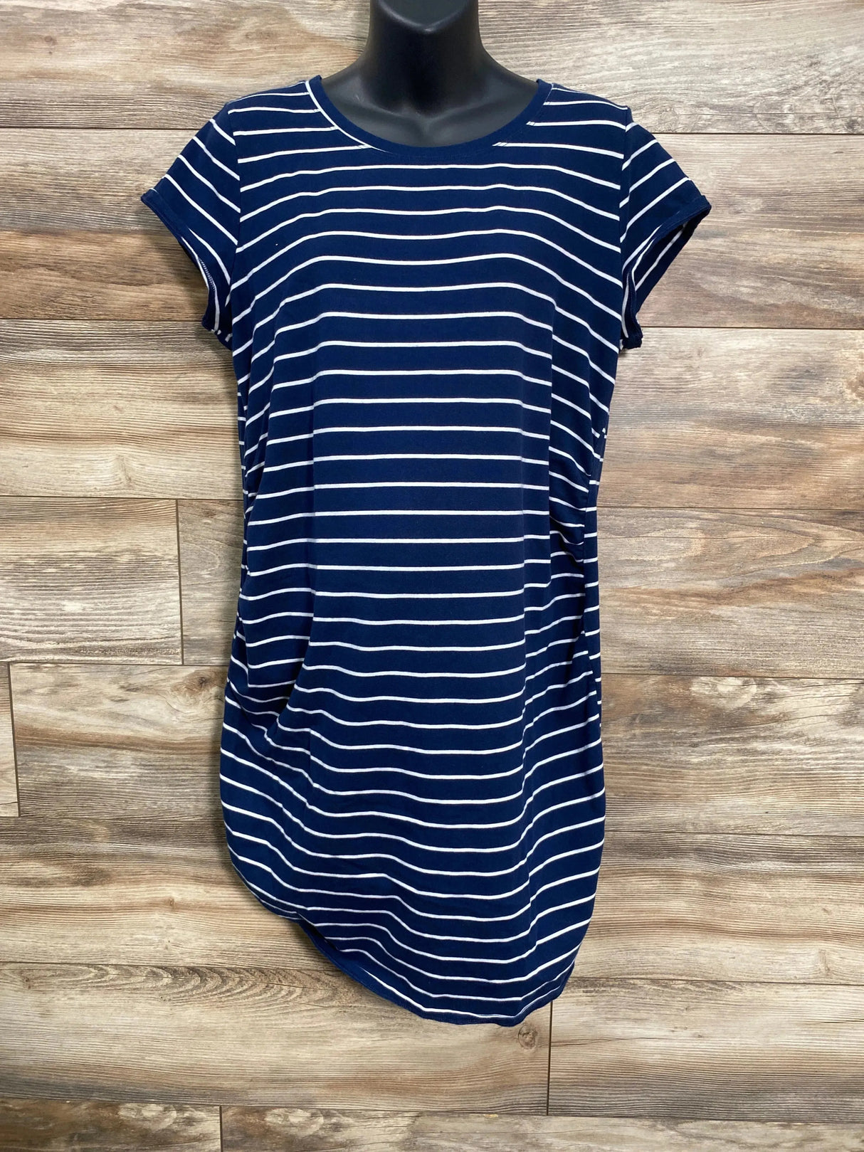 a:glow Maternity Striped Bodycon Dress Blue sz XL