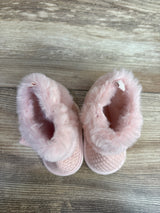 First Steps by Stepping Stones Faux Fur Knit Booties Pink sz 1/2c