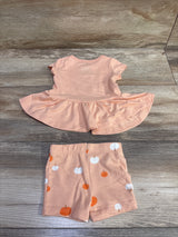 Cat & Jack 2pc Cutest Pumpkin Peplum Top & Shorts Orange sz 3-6m