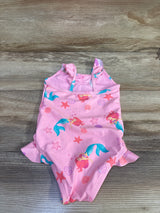 Jumping Beans x Disney The Little Mermaid Ruched 1pc Swimsuit Pink sz 2T