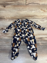 Old Navy Bear & Tree Print Sleeper Navy sz 0-3m