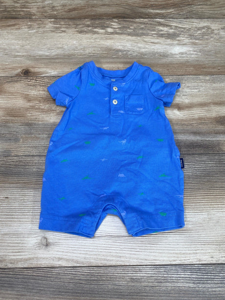 Baby Gap Blue Henley Dino Shortie Romper sz 0-3m - Me 'n Mommy To Be