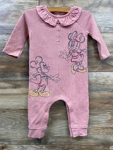 Disney Baby Minnie Mouse Waffle Knit Coverall Pink sz 18m