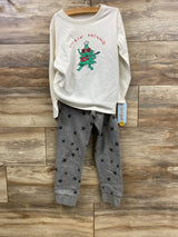 NEW Cat & Jack Rockin' Around Shirt & Joggers Set White sz 5T