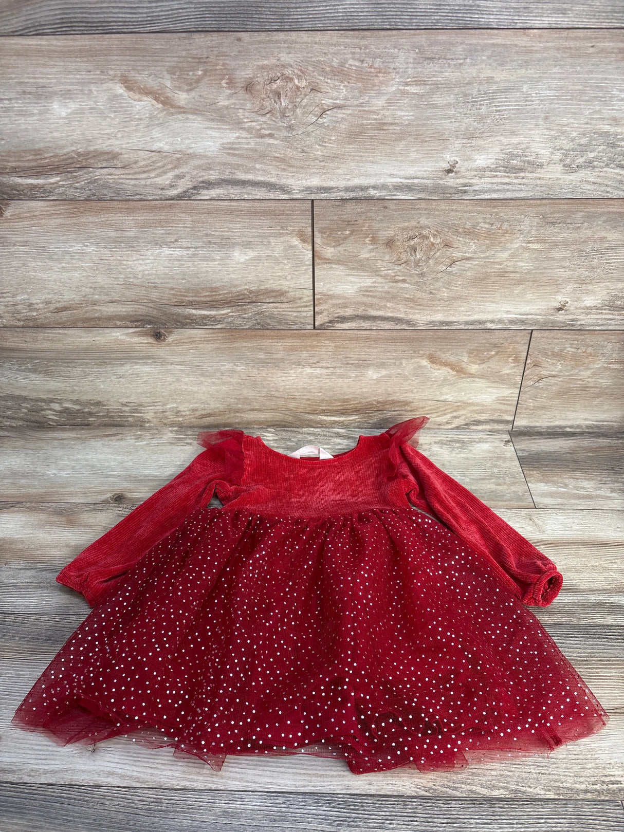 H&M Sweater Knit Tulle Dress Red sz 3-4T