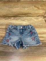Cat & Jack Embroidered Star Denim Shorts Blue sz 4/5T