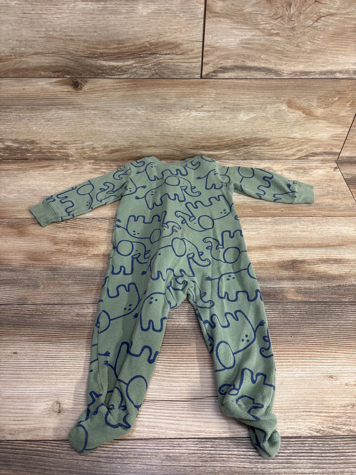 Carter's Waffle Knit Elephant Sleeper Olive sz 9m