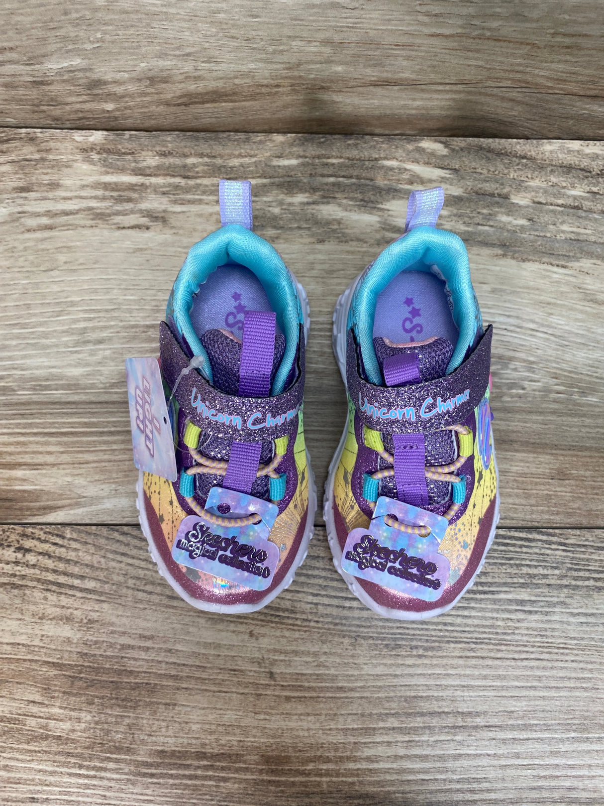 NEW Skechers Unicorn Charmer - Lil Stellar Light Up Sneakers Purple Sz 5c