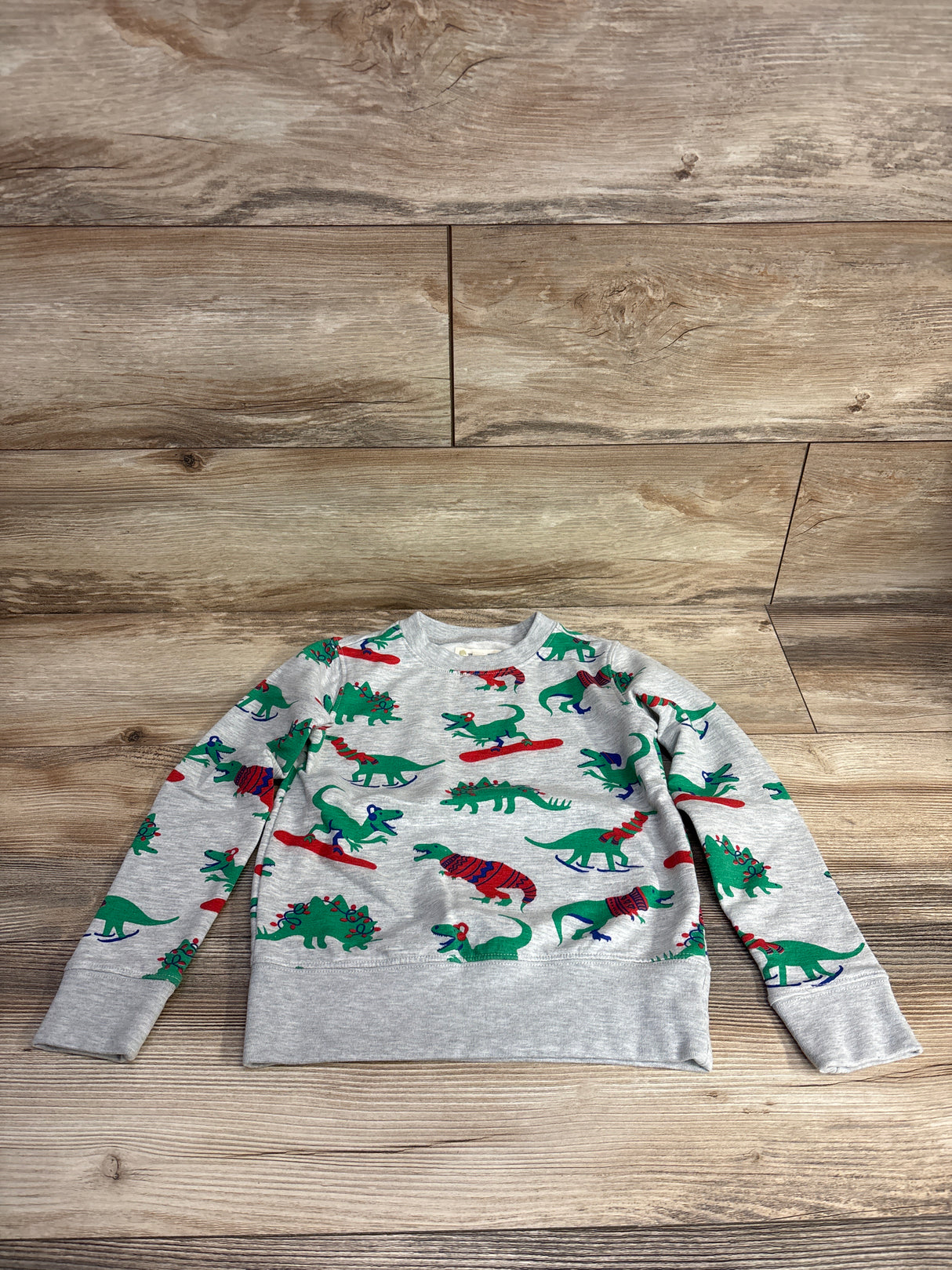 Tucker + Tate Dinosaur Christmas Sweatshirt Grey sz 5T
