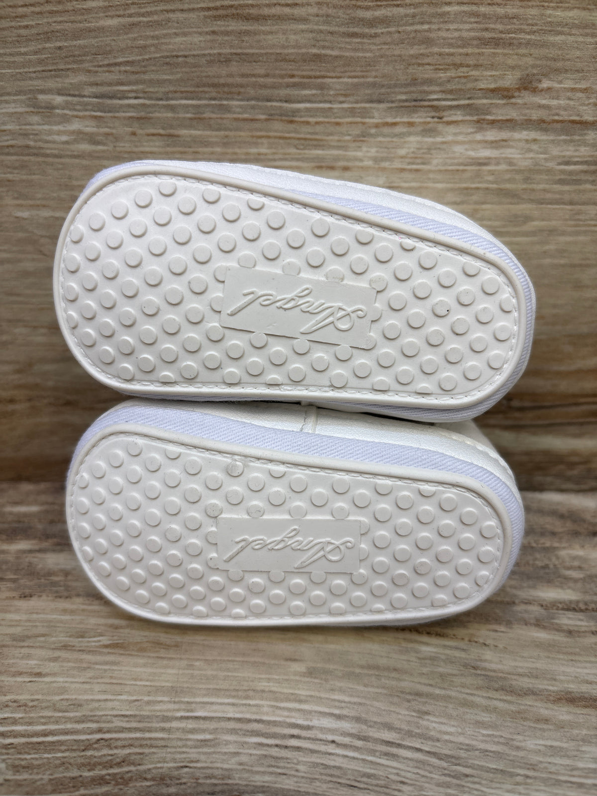 Angel Princess Rubber Sole Crib Shoes White sz 2c