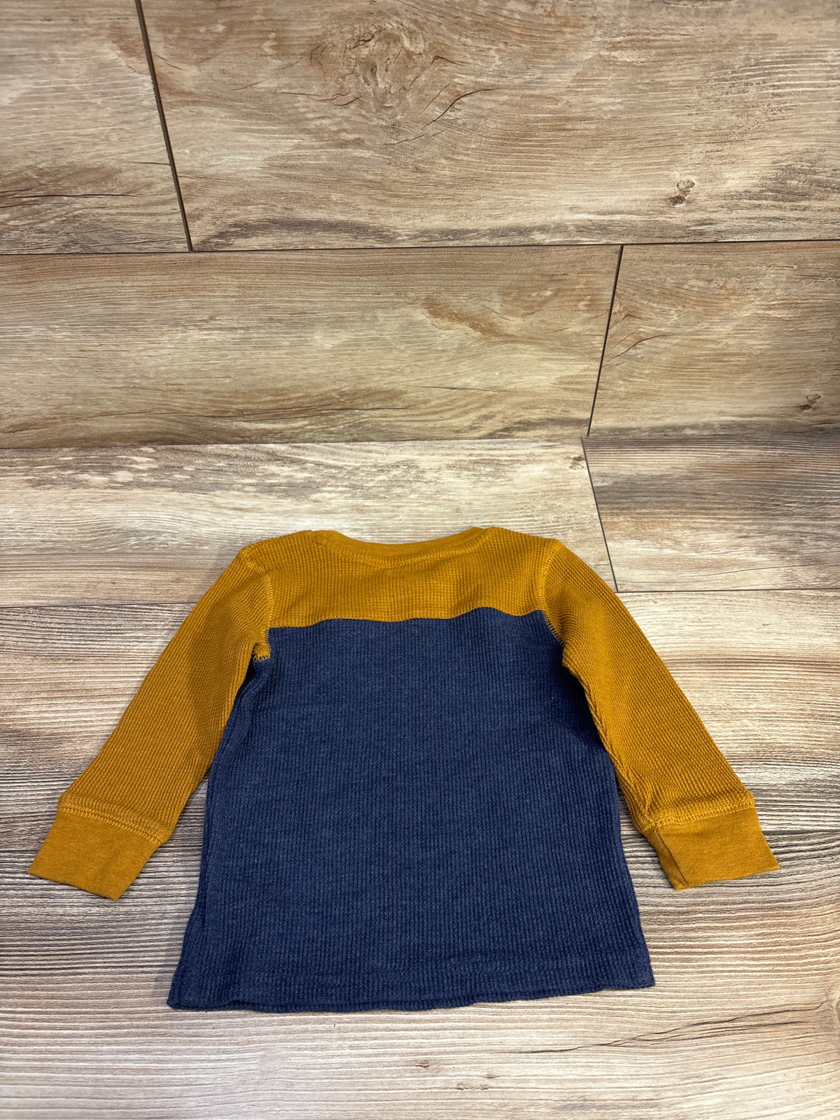 Cat & Jack Long Sleeve Waffle Knit Shirt Orange sz 18m