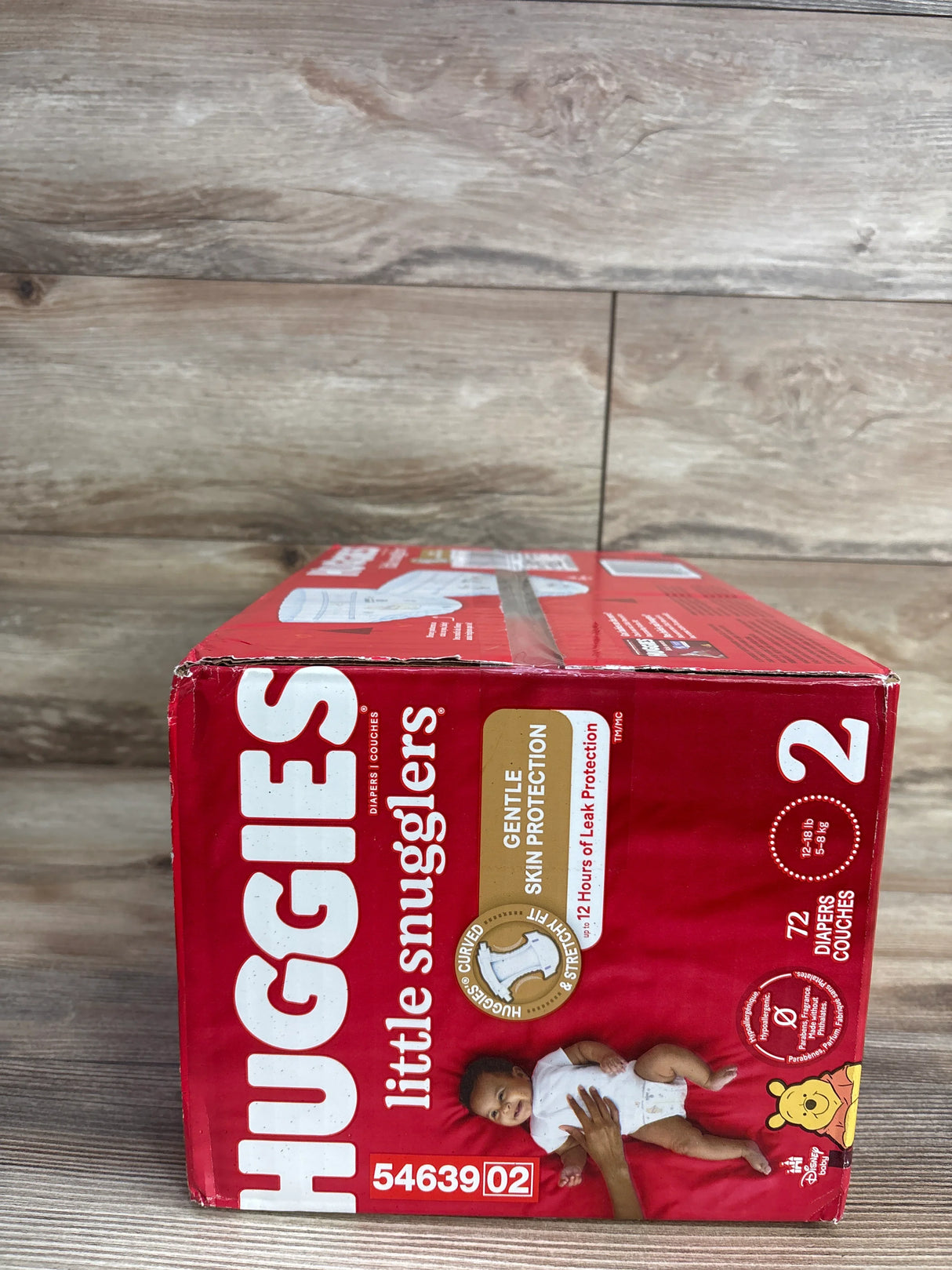 NEW Box of Huggies Little Snugglers Disposable Diapers 72ct. Size 2