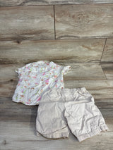 H&M 2pc Button Up Shirt & Shorts Set Ivory sz 12m