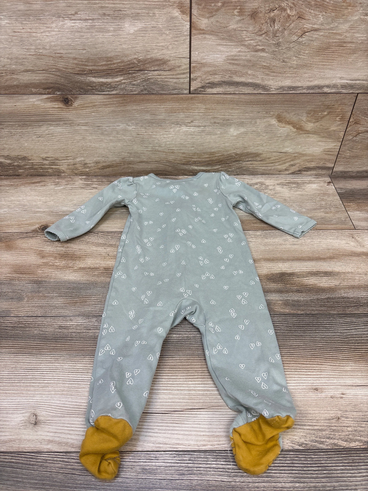 Carter's Heart Print Sleeper Green sz 9m