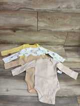 NEW Koala Baby 4pk Long Sleeve Bodysuits Tan sz 3-6m