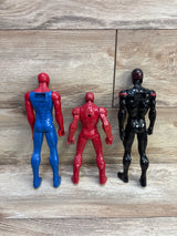 Marvel 3pk 12'' Action Figures Spider-Man, Iron-Man, & Miles Morales