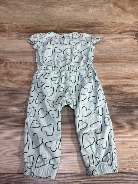 Simple Joys Heart Print Romper Blue sz 12m - Me n Mommy To Be