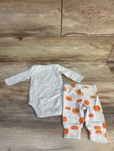 Just One You 2pc Pumpkin Bodysuit & Pants Grey sz 3m - Me n Mommy To Be