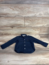 H&M Polka Dot Button Up Shirt Navy sz 3T