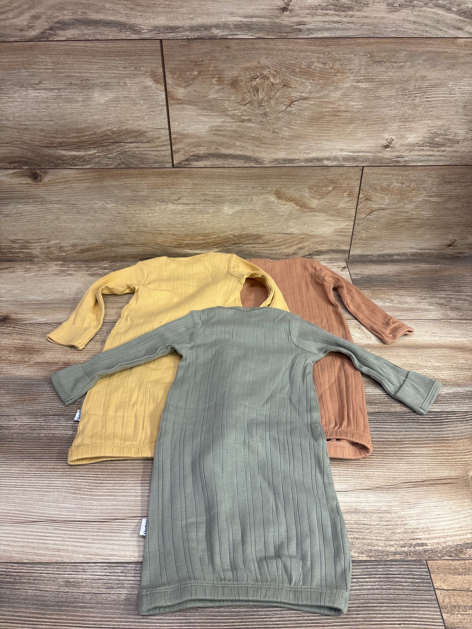 Gerber 3pc Ribbed Sleep Gowns Yellow sz Newborn