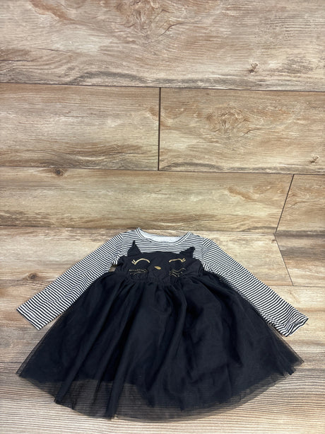 Carter's Cat Print Striped Dress Black sz 24m - Me n Mommy To Be