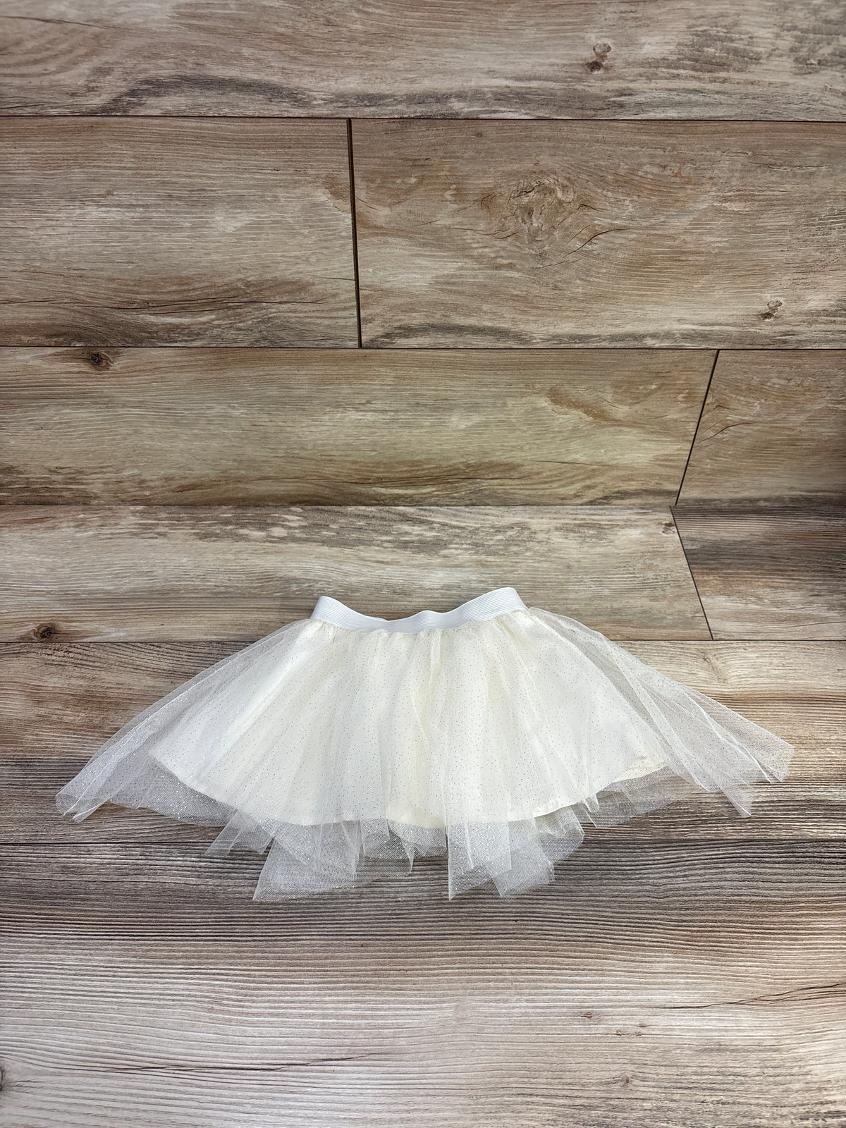 Wonder Nation Sparkly Tulle Skirt Ivory sz 18m