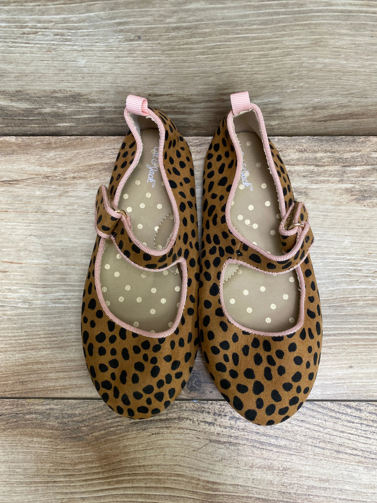 Cat & Jack Addy Ballet Flats Leopard Print Brown Sz 11c