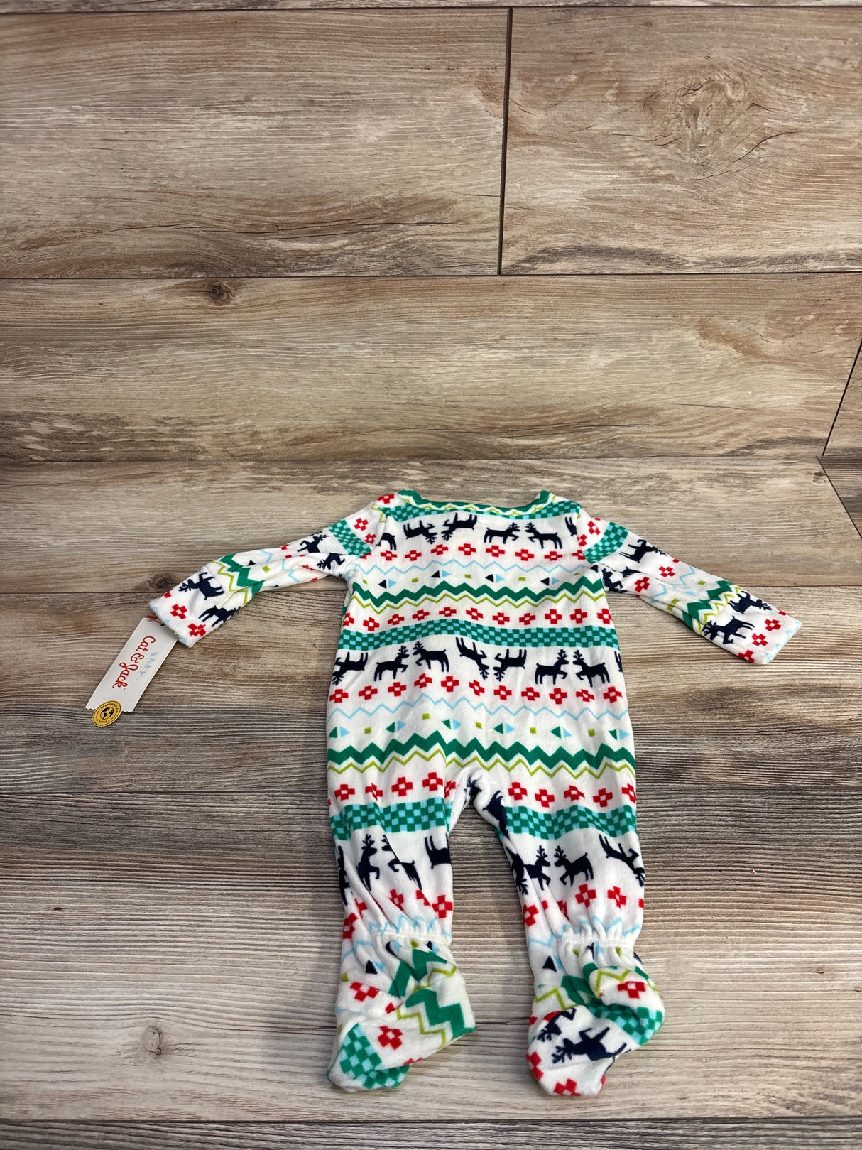 NEW Cat & Jack Velour Fair Isle Sleeper White sz Newborn