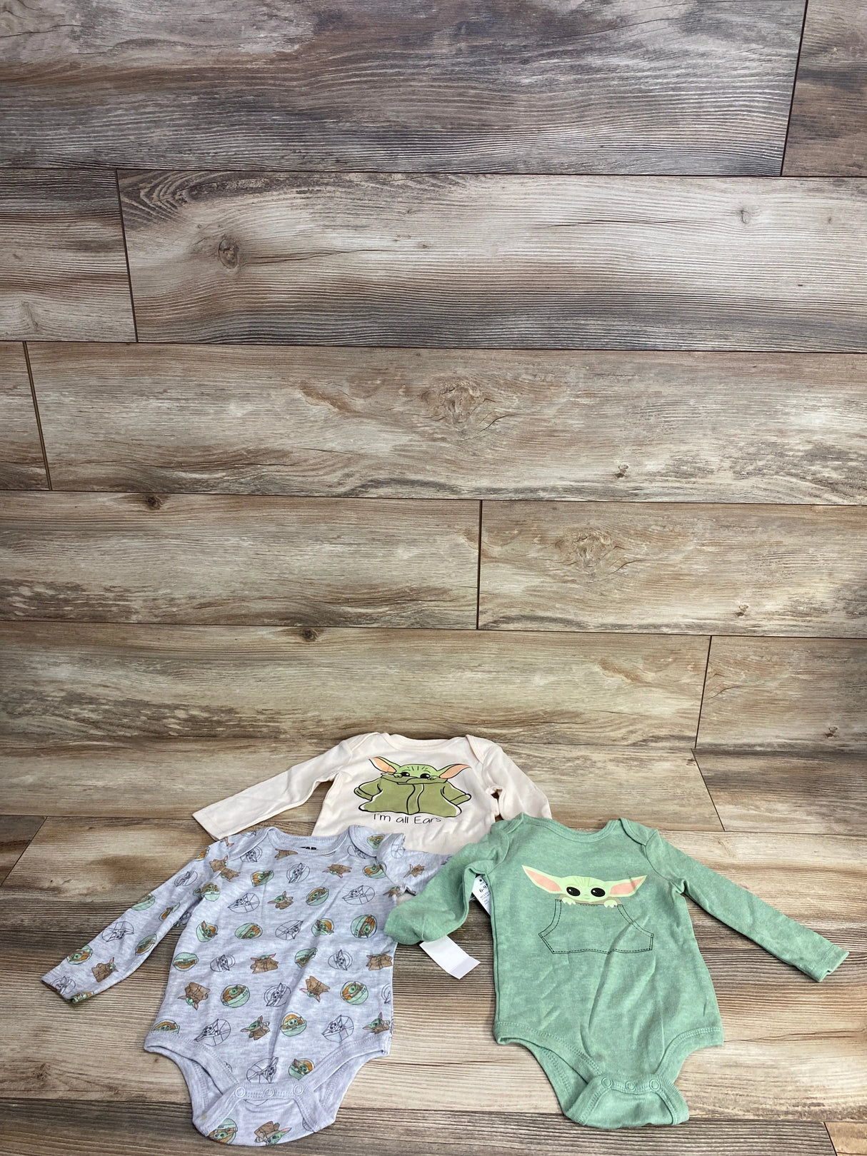 NEW Star Wars 3pk I'm All Ears Bodysuit Set Beige sz 6-9m