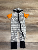 Birdie Bean Georgie Ghosts & Skeletons Glow-in-the-Dark Hooded Romper Grey sz 12-18m