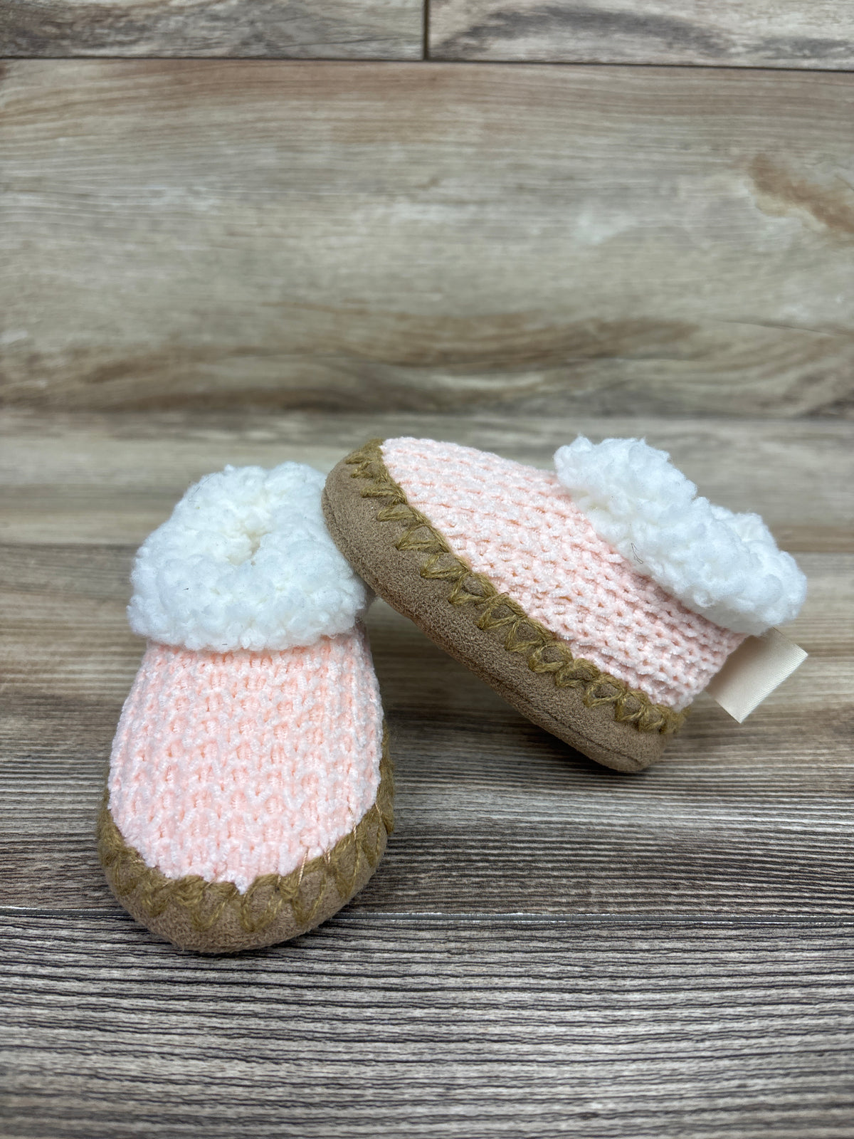 Bearpaw Knit Sherpa Booties Pink sz 1/2c
