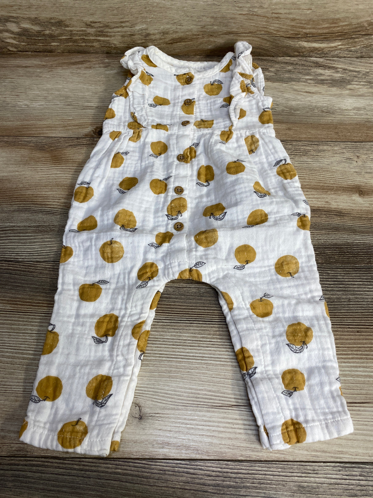 Little Planet Apple Print Romper White sz 9m