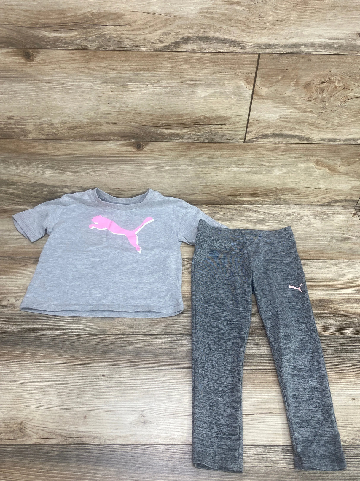 Puma 2pc Logo Shirt & Leggings Grey sz 4T