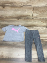 Puma 2pc Logo Shirt & Leggings Grey sz 4T