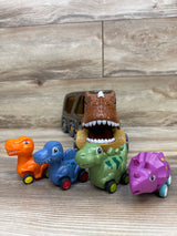 Veslier Dinosaur Carrier Truck with 4 Pull Back Dino Cars