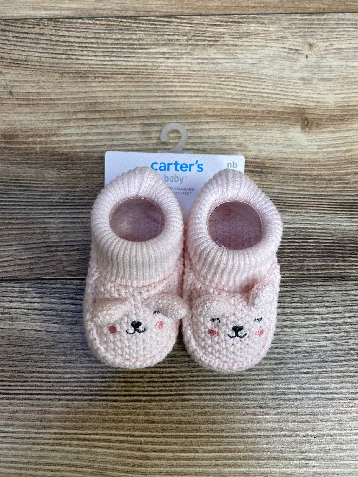 NEW Carter's Crocheted Crib Booties, Pink sz 1/2c