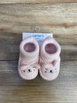 NEW Carter's Crocheted Crib Booties, Pink sz 1/2c