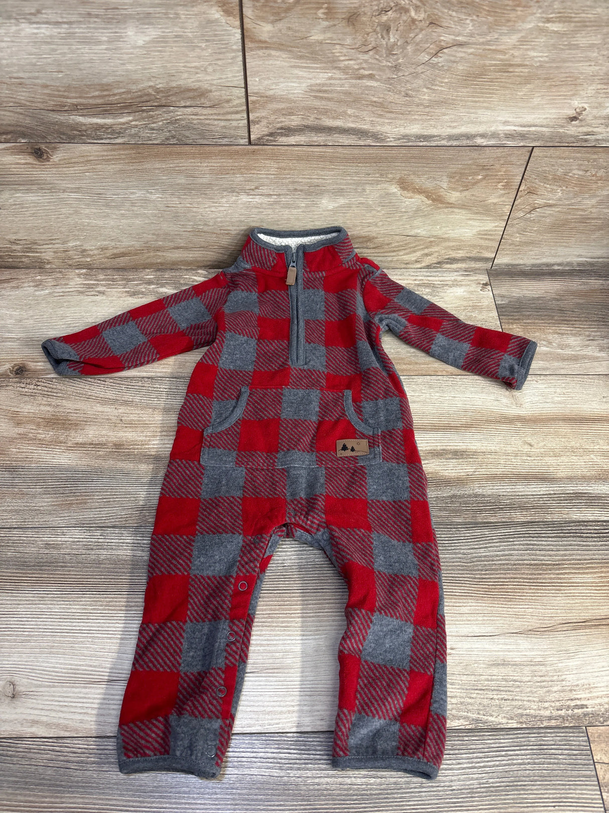 Carter's Fleece Coverall Red sz 12m