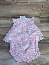 NEW Little Me 2pc Embroidered Dress & Bloomers Set Pink sz 18m