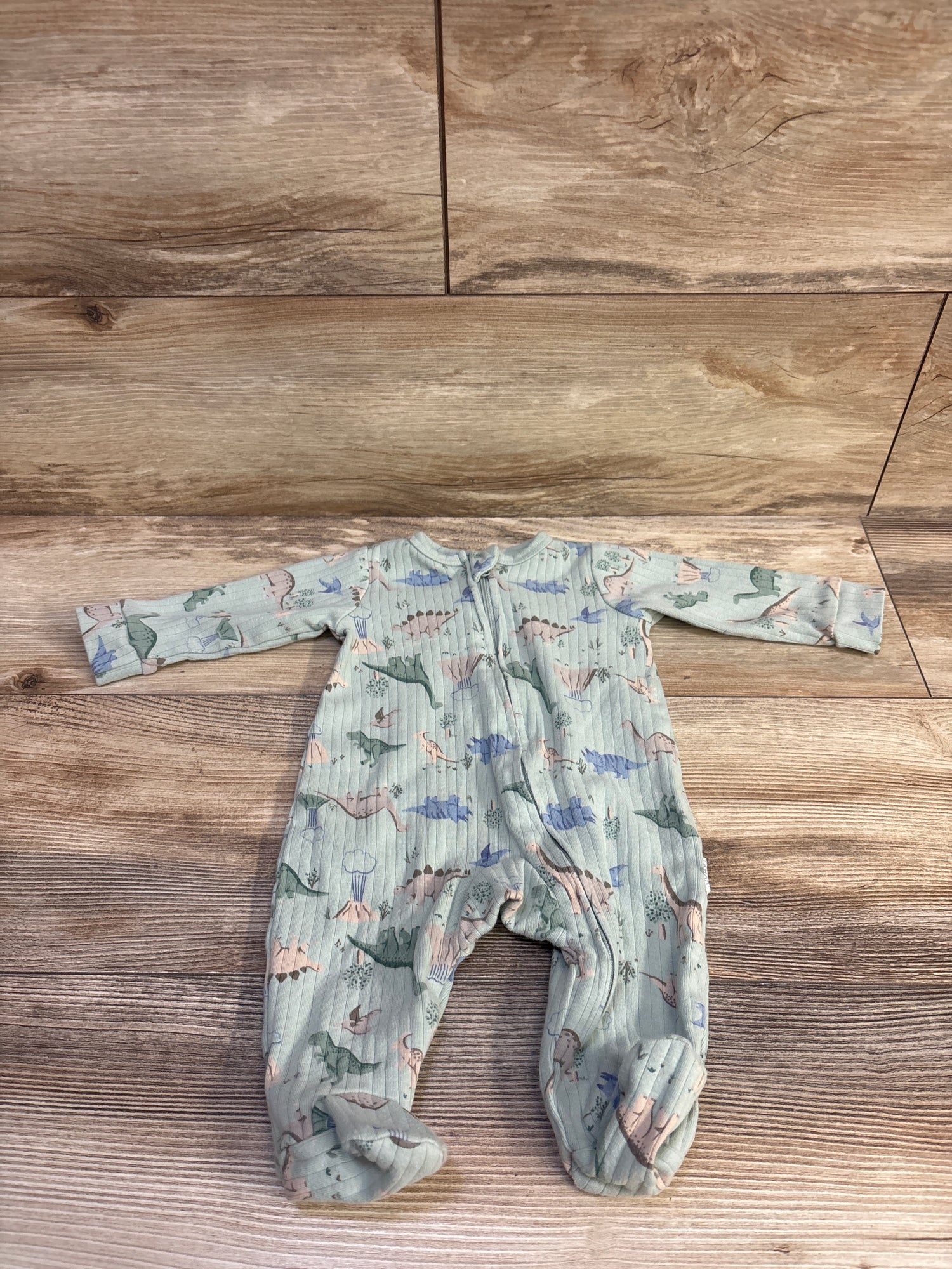 Tahari Ribbed Dinosaur Sleeper Green sz 0-3m