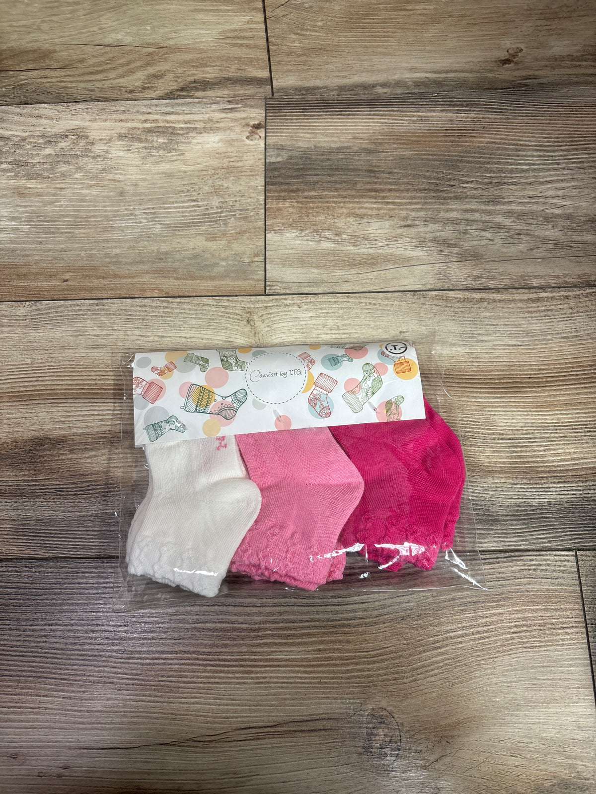 NEW Comfort by ITG 6pk Girls Socks Pink sz 2-4T