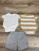 Baby Gap 3pc Bodysuit & Shorts Set White sz 3-6m