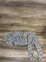 First Impressions 2pc Floral Top & Leggings Set White sz 2T