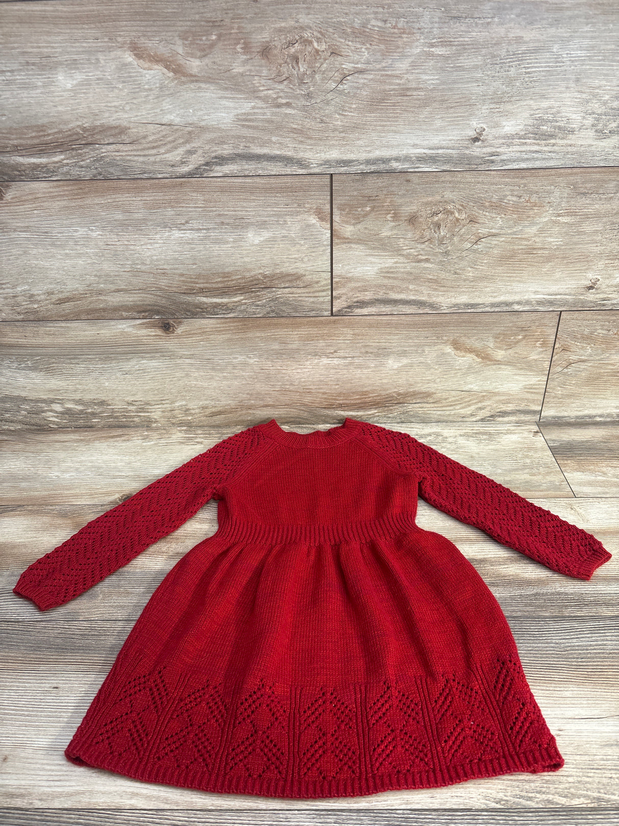 Cat & Jack Knit Long Sleeve Dress Red sz 3T