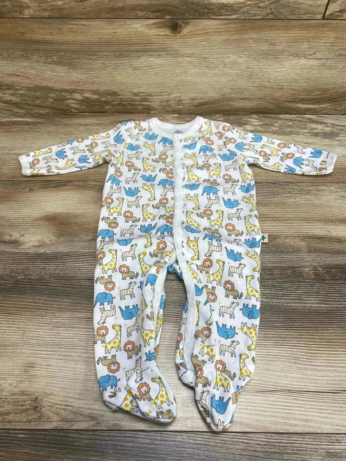 Millie & Myles Animal Print Sleeper White sz 3-6m